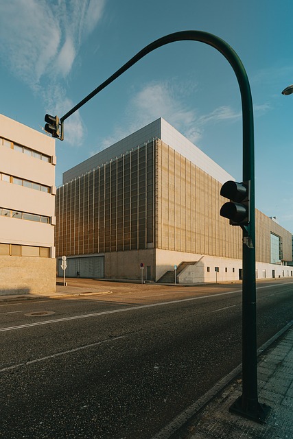 Brutalist architecture of Film Grit's venue, featuring exposed concrete and stark lines.